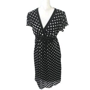 Motherhood Maternity Faux Wrap Polka Dot Dress, M